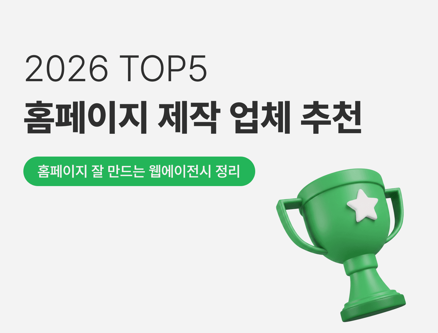홈페이지 제작 업체 추천 \nTOP5 2026 최신