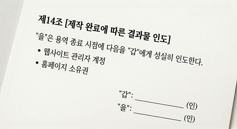 홈페이지 제작 업체 계약서 소유권 이전 체크리스트